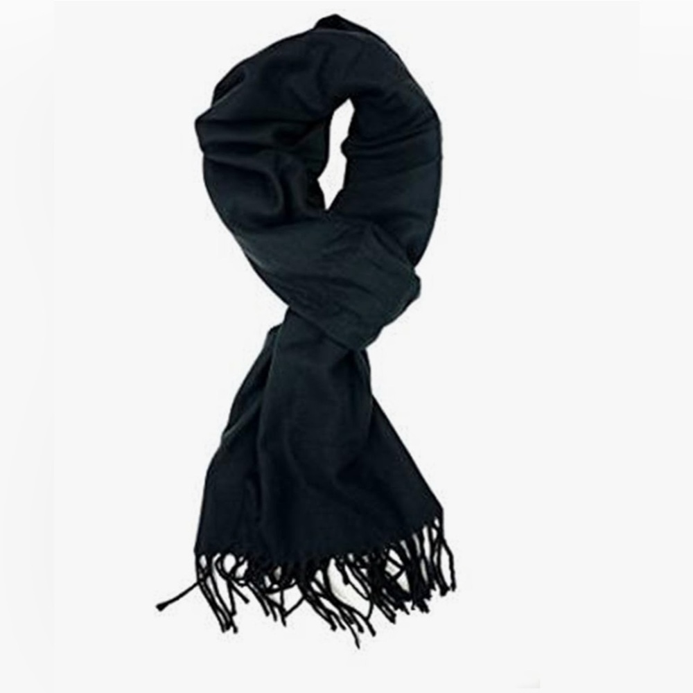 Black Scarf unisex, Cashmere feel, 100% Viscosa